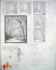 "Summer Taking Her Leave, Study Drawings", 2001, Graphite on Paper, 14 x 11 in., by David Jay Spyker