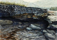 "Channel", 2011, Watercolor and Drybrush on Paper, 11 5/16 x 16 1/8 in., by David Jay Spyker