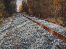 "Northbound", 2010, Watercolor/Drybrush on Paper, 21 x 28 3/4 in., by David Jay Spyker